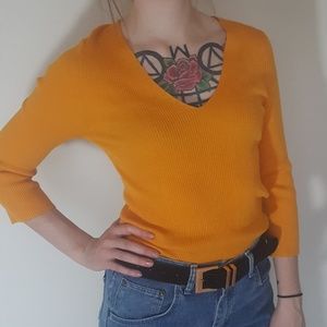 Forever 21 NWT 0X Mustard Yellow Ribbed Top